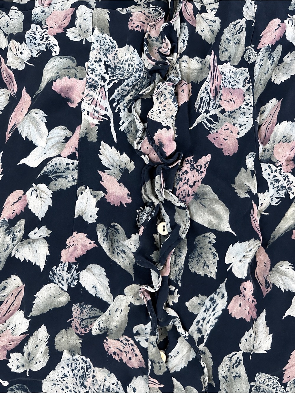 Rena Rowan Petite 100% Silk Floral Ruffle Blouse Women’s Size 2P - Picture 5 of 6
